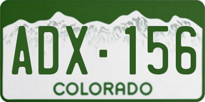 CO license plate ADX156