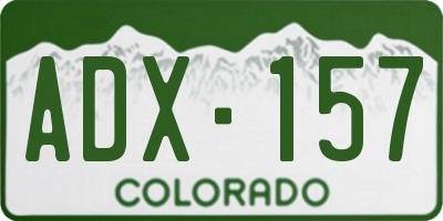 CO license plate ADX157