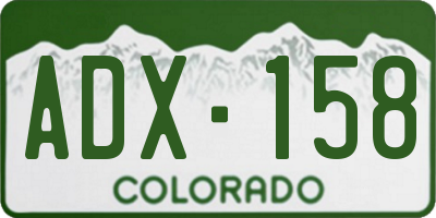 CO license plate ADX158