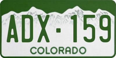 CO license plate ADX159
