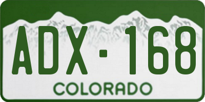 CO license plate ADX168