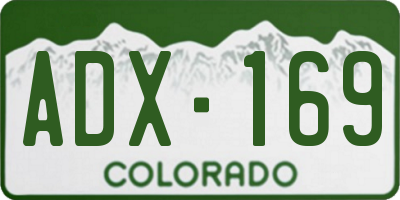 CO license plate ADX169