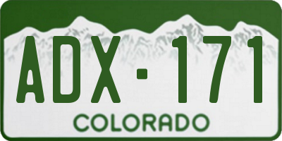 CO license plate ADX171