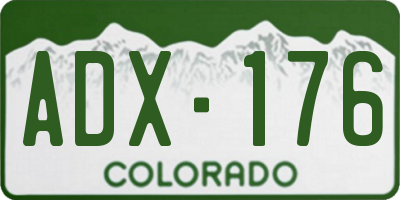 CO license plate ADX176