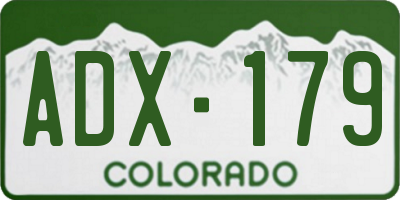 CO license plate ADX179