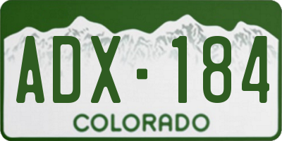 CO license plate ADX184