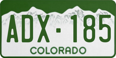 CO license plate ADX185