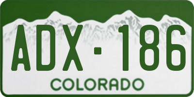 CO license plate ADX186