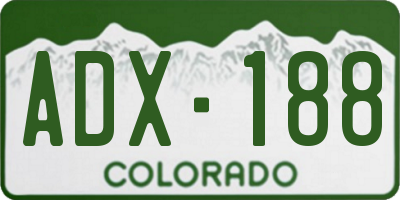 CO license plate ADX188