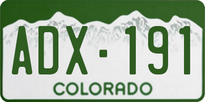 CO license plate ADX191