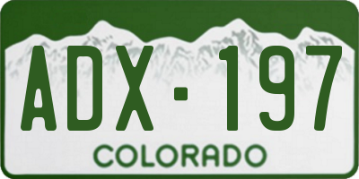 CO license plate ADX197