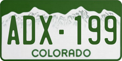 CO license plate ADX199