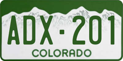 CO license plate ADX201