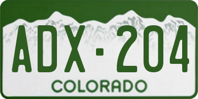 CO license plate ADX204