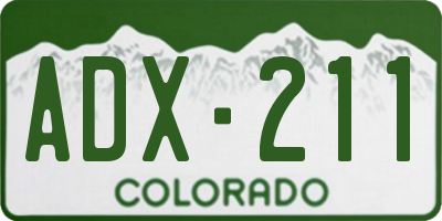CO license plate ADX211
