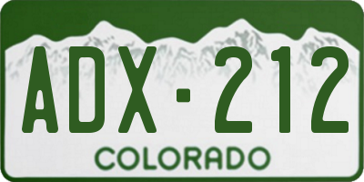 CO license plate ADX212