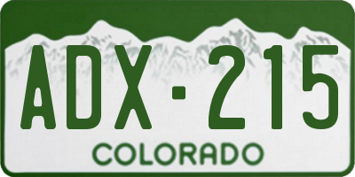 CO license plate ADX215
