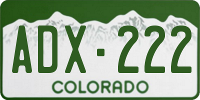 CO license plate ADX222