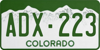 CO license plate ADX223