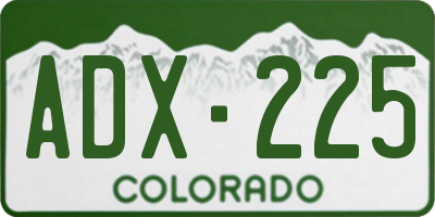 CO license plate ADX225