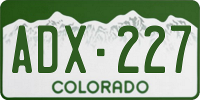CO license plate ADX227