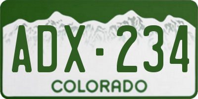 CO license plate ADX234