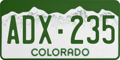 CO license plate ADX235