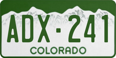 CO license plate ADX241