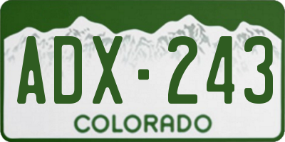 CO license plate ADX243