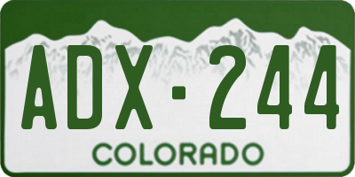 CO license plate ADX244