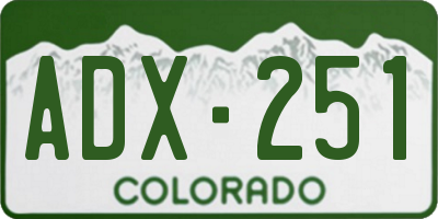 CO license plate ADX251