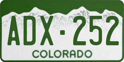 CO license plate ADX252