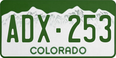 CO license plate ADX253
