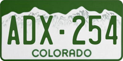 CO license plate ADX254