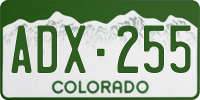 CO license plate ADX255