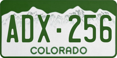CO license plate ADX256