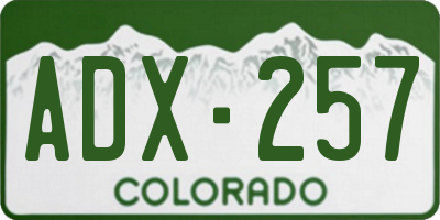 CO license plate ADX257
