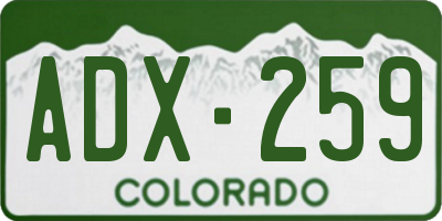 CO license plate ADX259