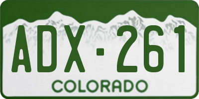 CO license plate ADX261