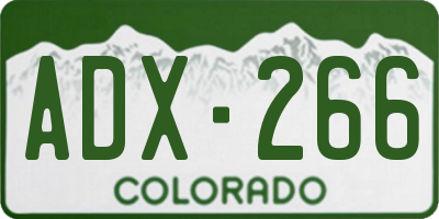 CO license plate ADX266
