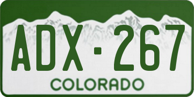 CO license plate ADX267