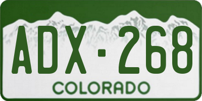 CO license plate ADX268