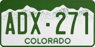 CO license plate ADX271