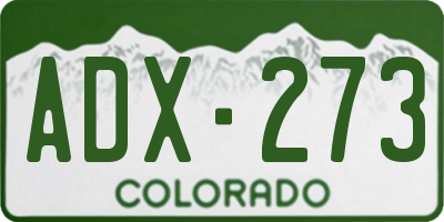 CO license plate ADX273