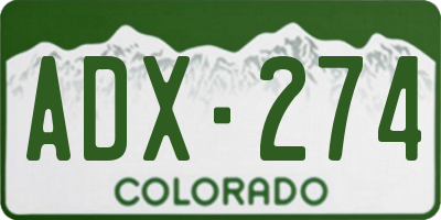 CO license plate ADX274