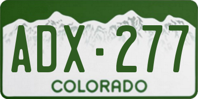 CO license plate ADX277