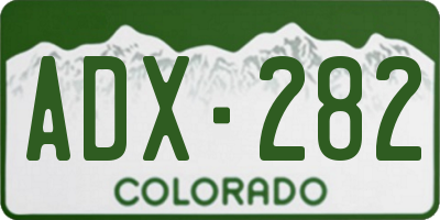 CO license plate ADX282