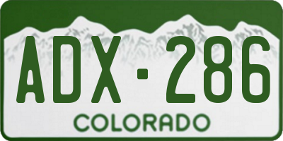 CO license plate ADX286