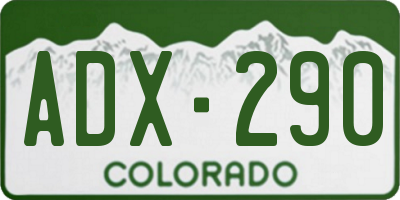 CO license plate ADX290