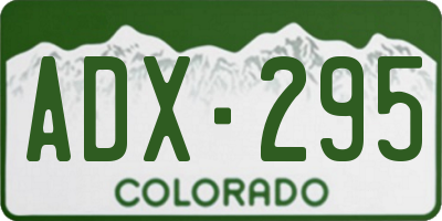 CO license plate ADX295